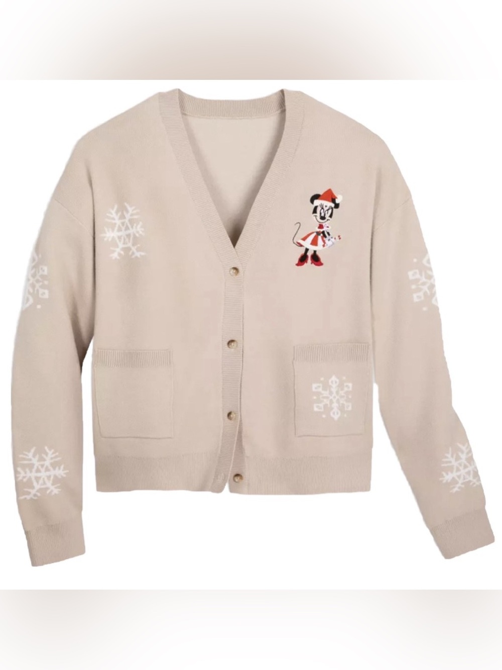 NWT 2023 Disney Parks Christmas Holiday Minnie Mouse Cardigan Cozy Size Small